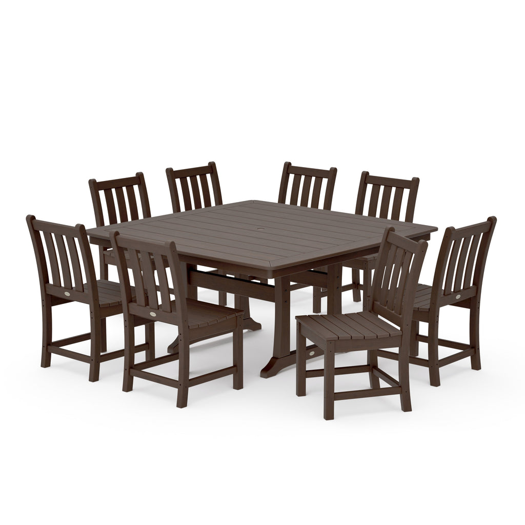 Traditional Garden 9-Piece Nautical Trestle Dining Set