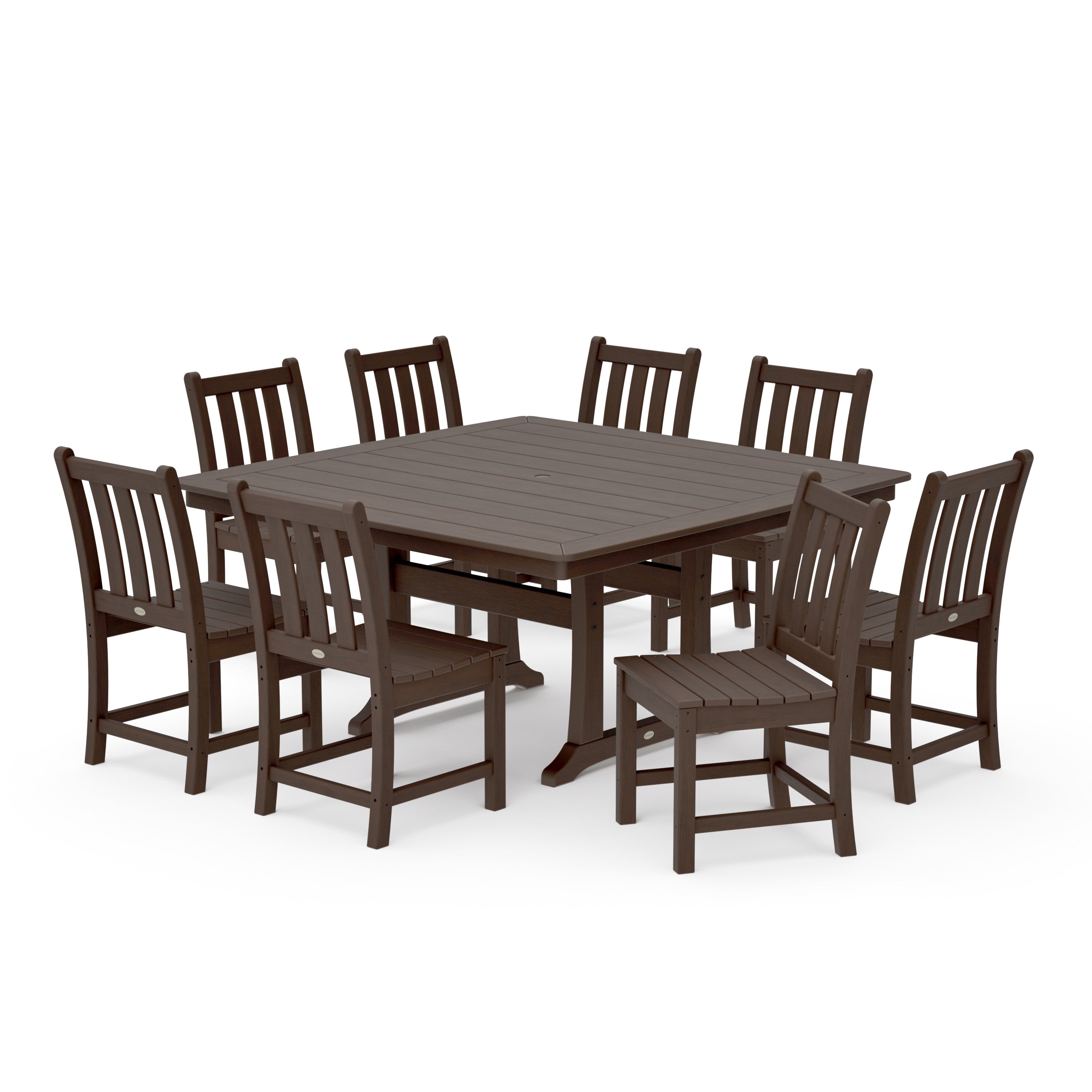 Traditional Garden 9-Piece Nautical Trestle Dining Set