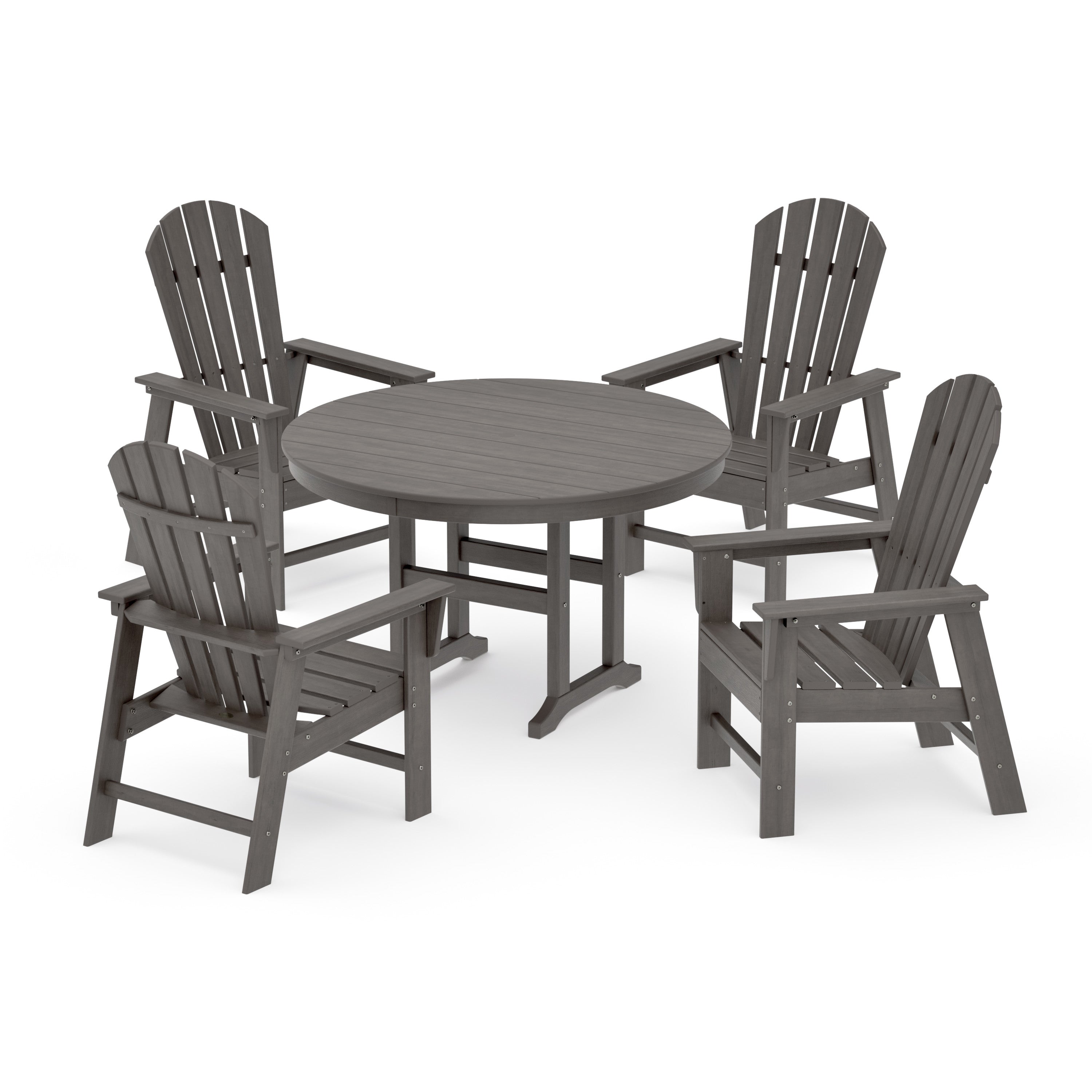 South Beach 5-Piece Round Farmhouse Dining Set