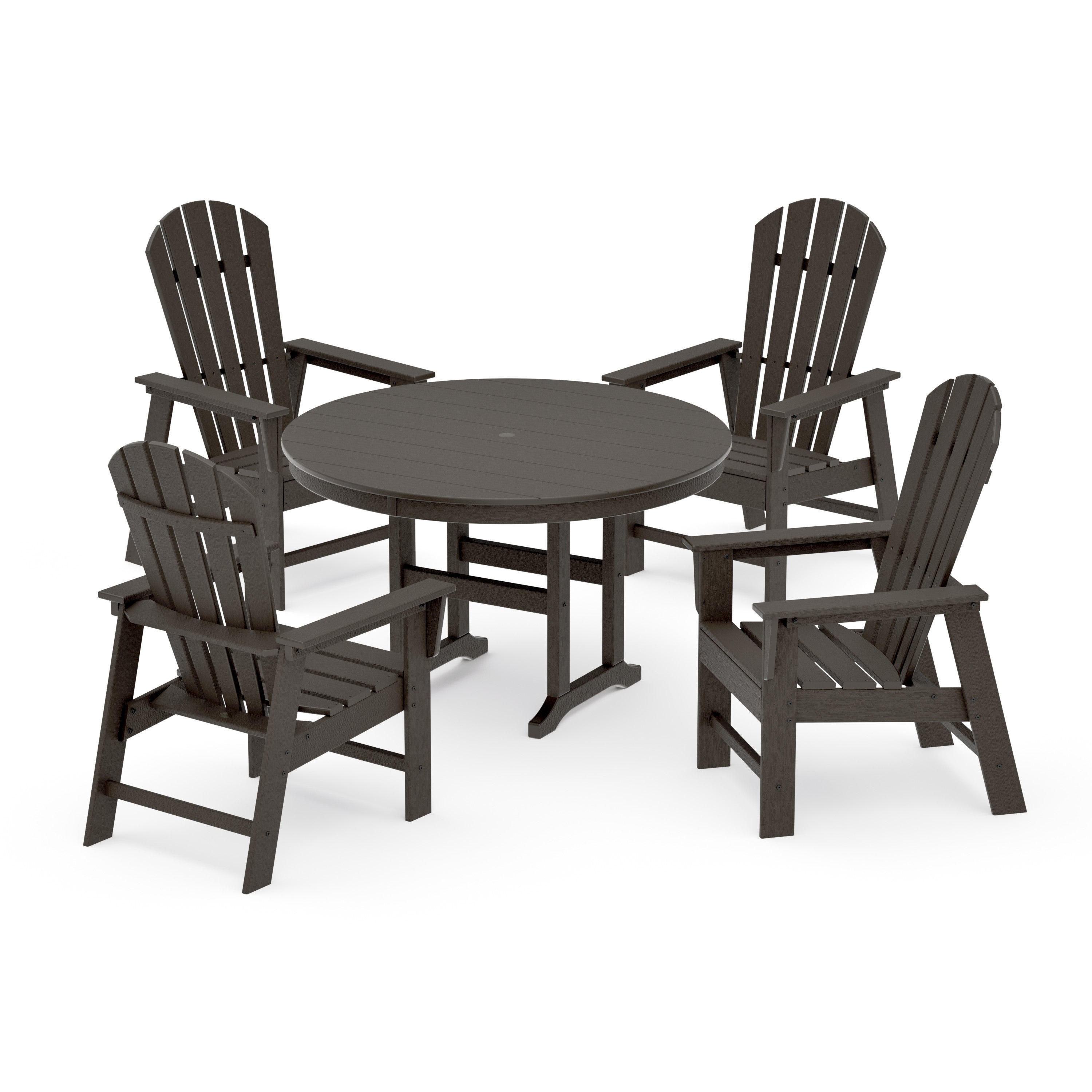 South Beach 5-Piece Round Farmhouse Dining Set