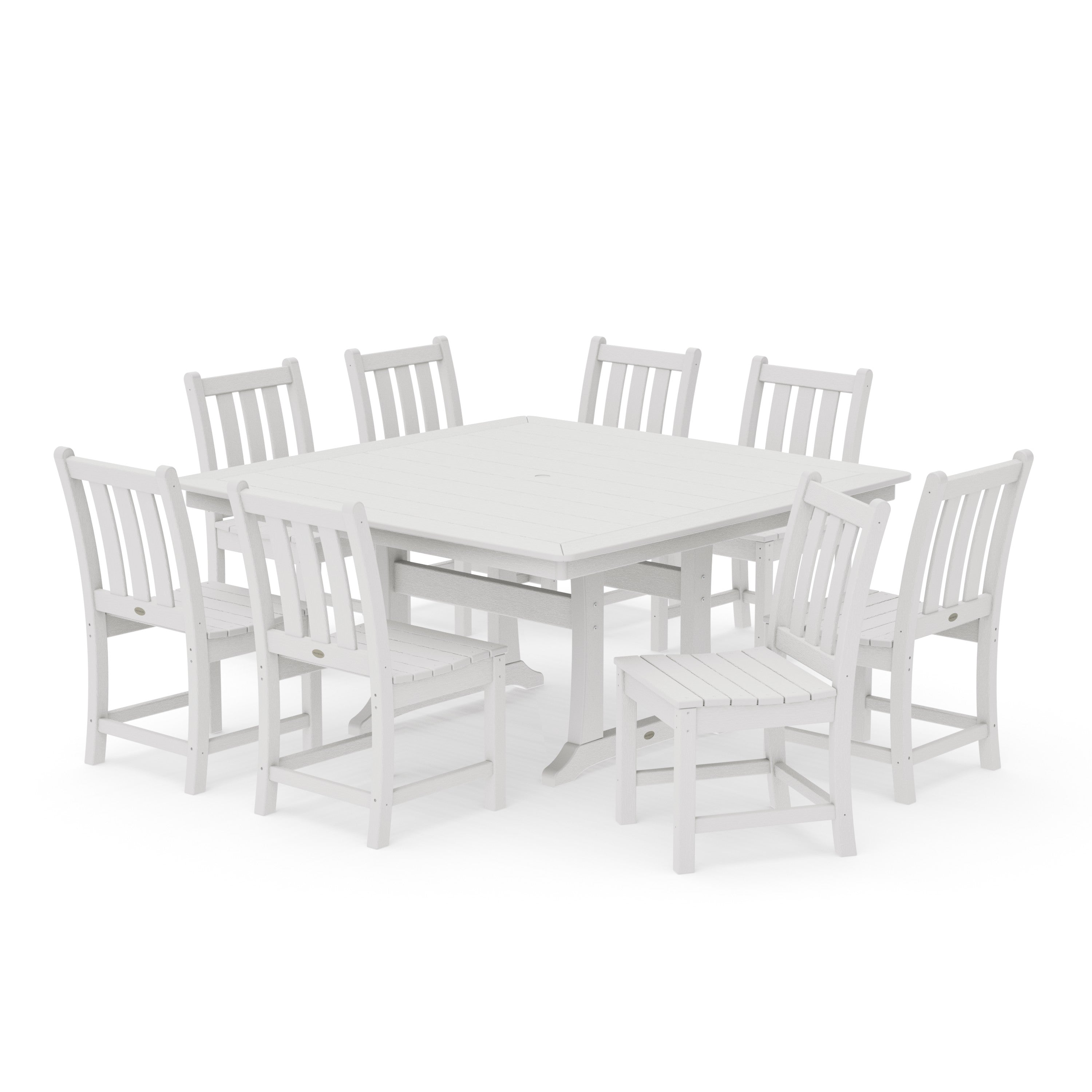 Traditional Garden 9-Piece Nautical Trestle Dining Set