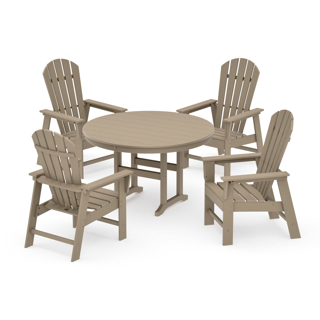 South Beach 5-Piece Round Farmhouse Dining Set