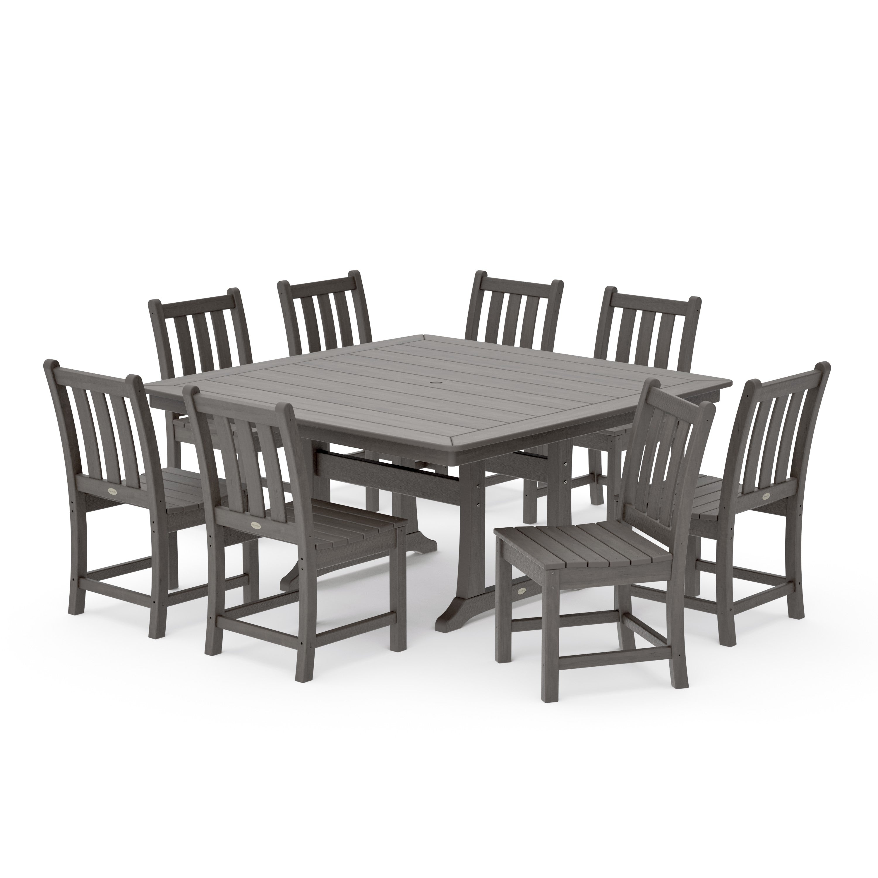 Traditional Garden 9-Piece Nautical Trestle Dining Set