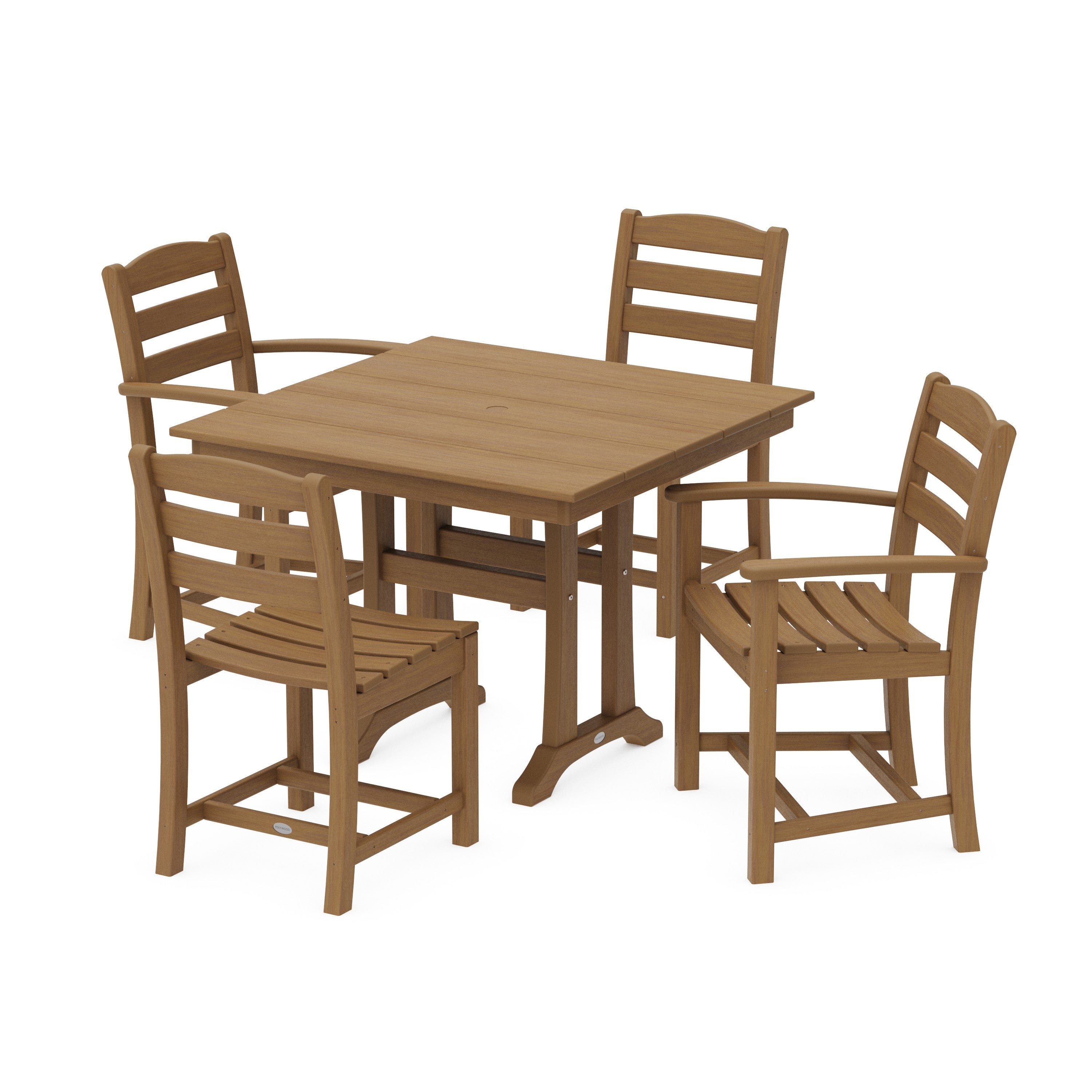 La Casa Café 5-Piece Farmhouse Dining Set with Trestle Legs