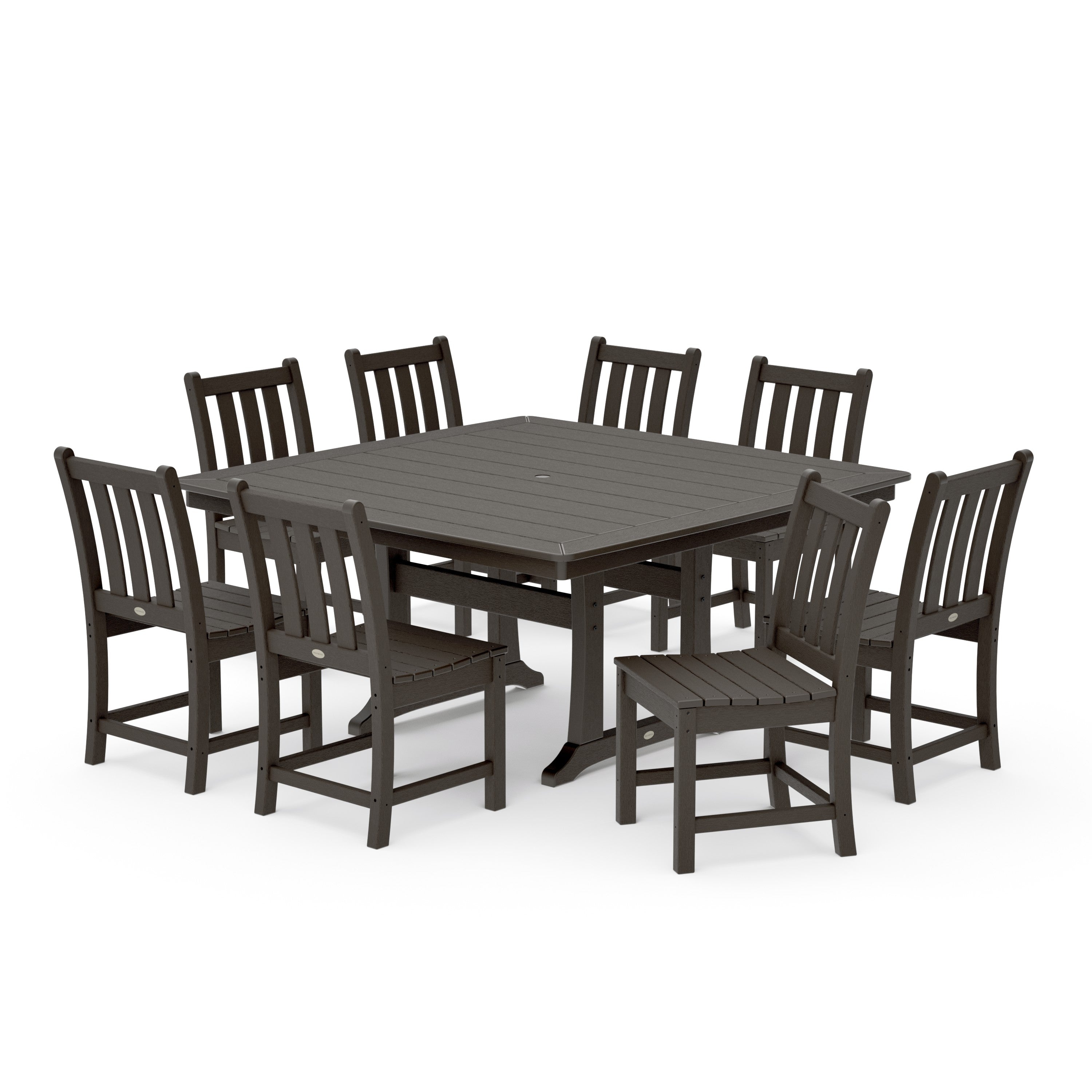 Traditional Garden 9-Piece Nautical Trestle Dining Set