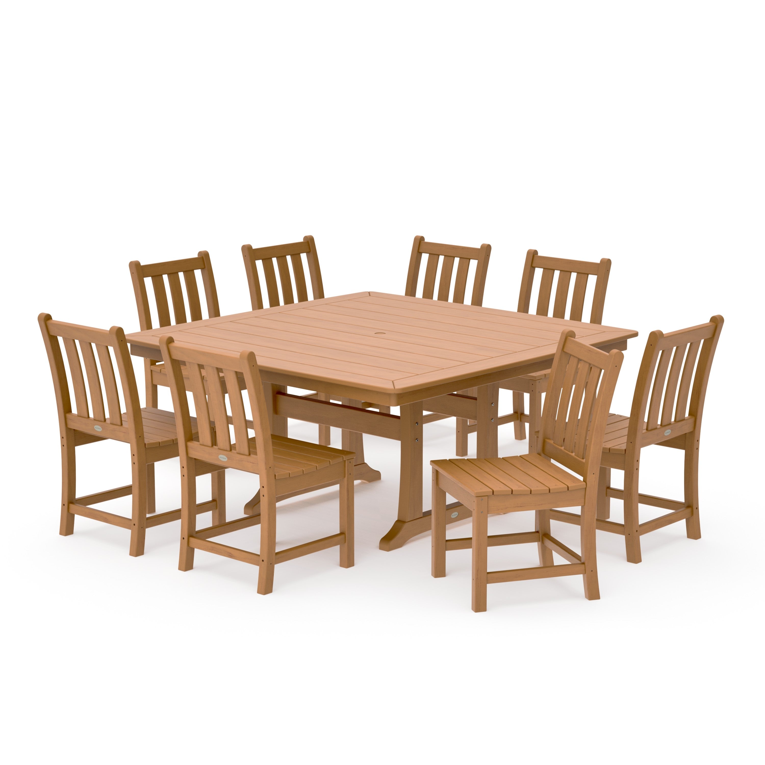 Traditional Garden 9-Piece Nautical Trestle Dining Set