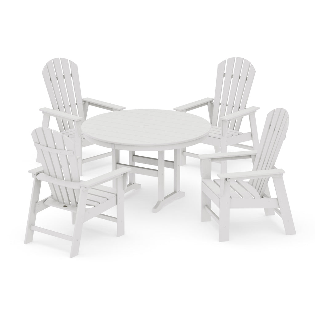 South Beach 5-Piece Round Farmhouse Dining Set