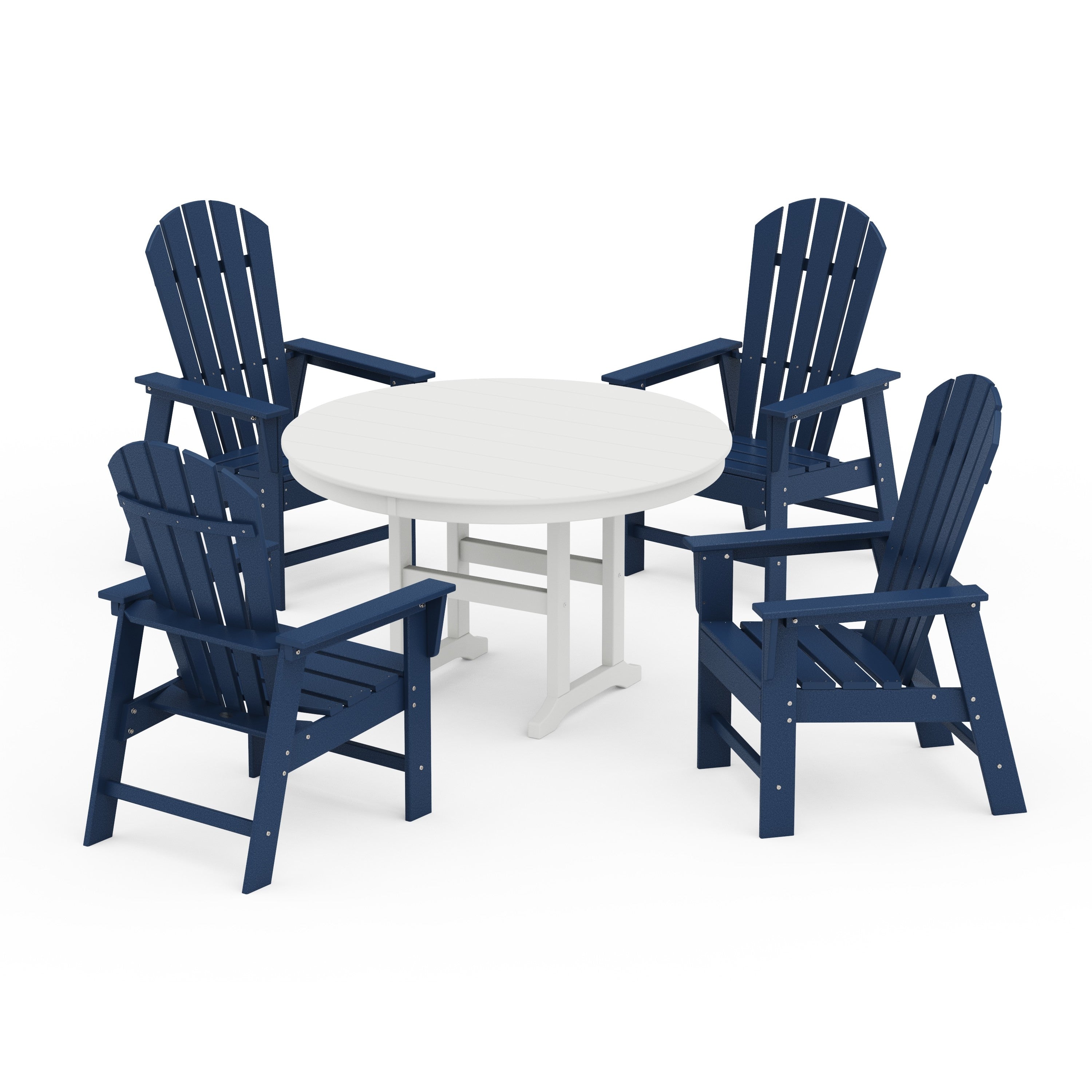 South Beach 5-Piece Round Farmhouse Dining Set