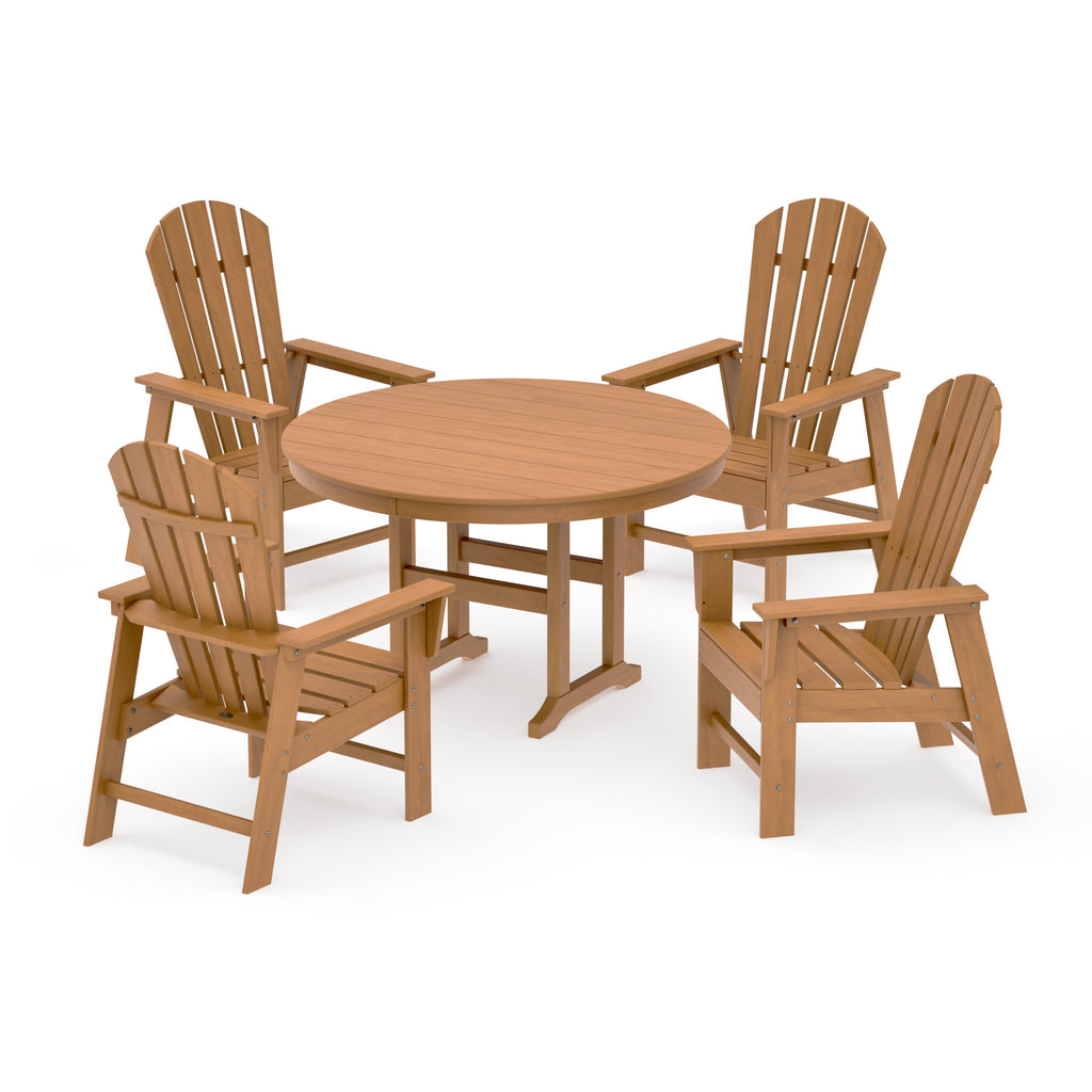 South Beach 5-Piece Round Farmhouse Dining Set