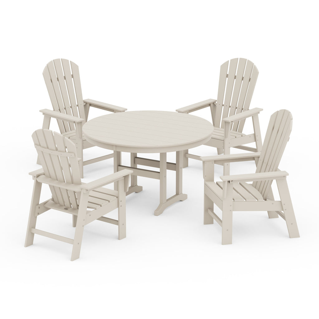 South Beach 5-Piece Round Farmhouse Dining Set
