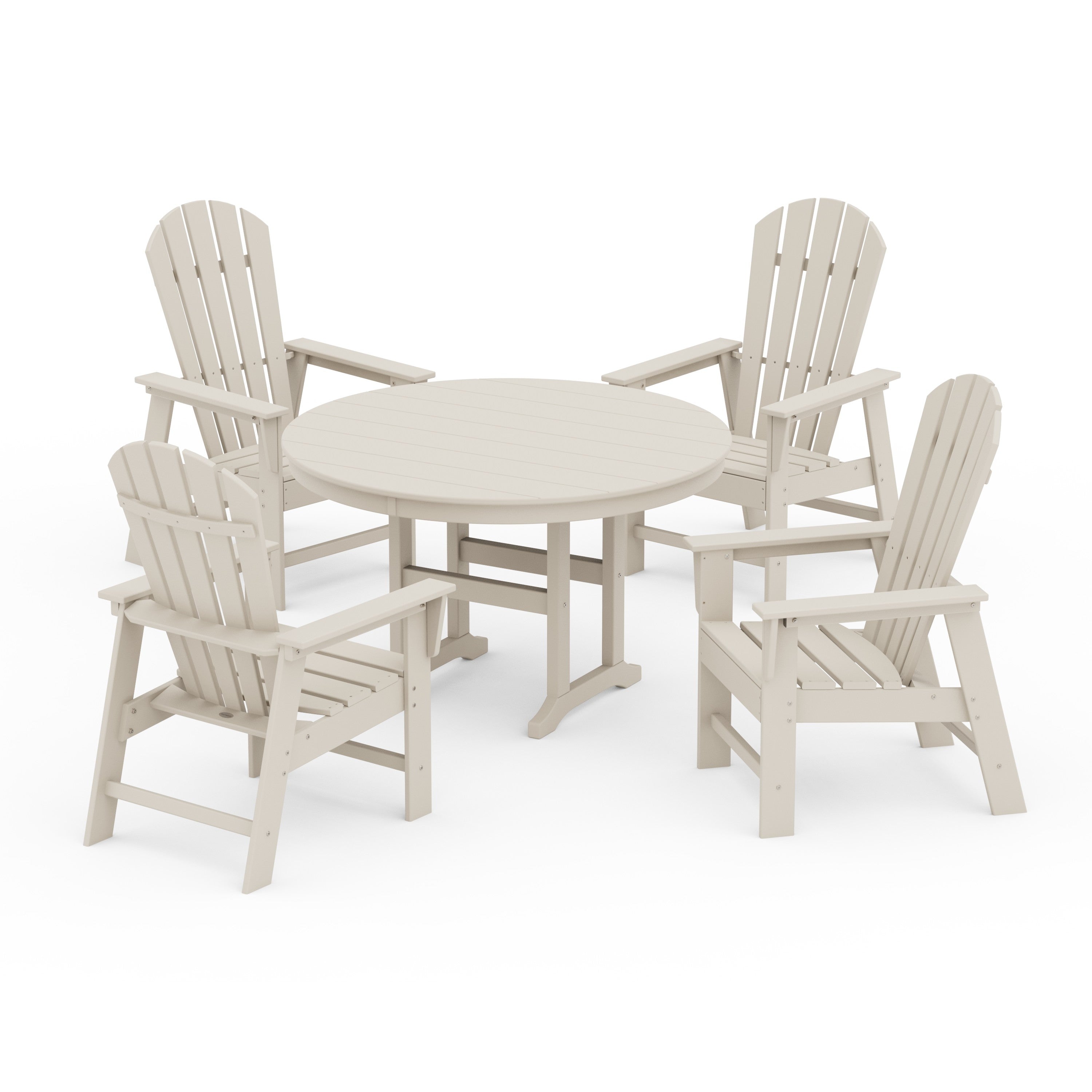 South Beach 5-Piece Round Farmhouse Dining Set