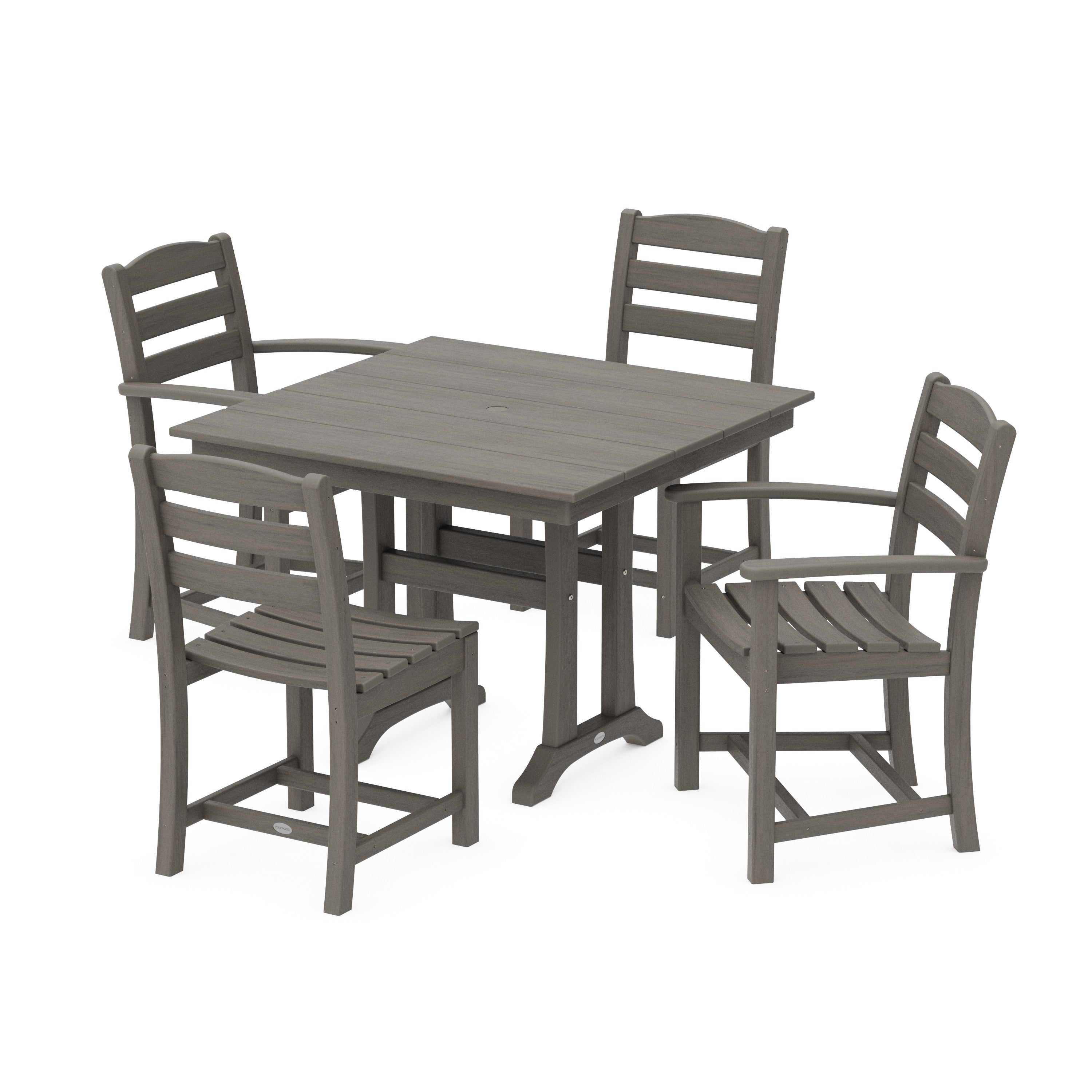 La Casa Café 5-Piece Farmhouse Dining Set with Trestle Legs