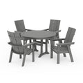 Modern Curveback Adirondack 5-Piece Nautical Trestle Dining Set