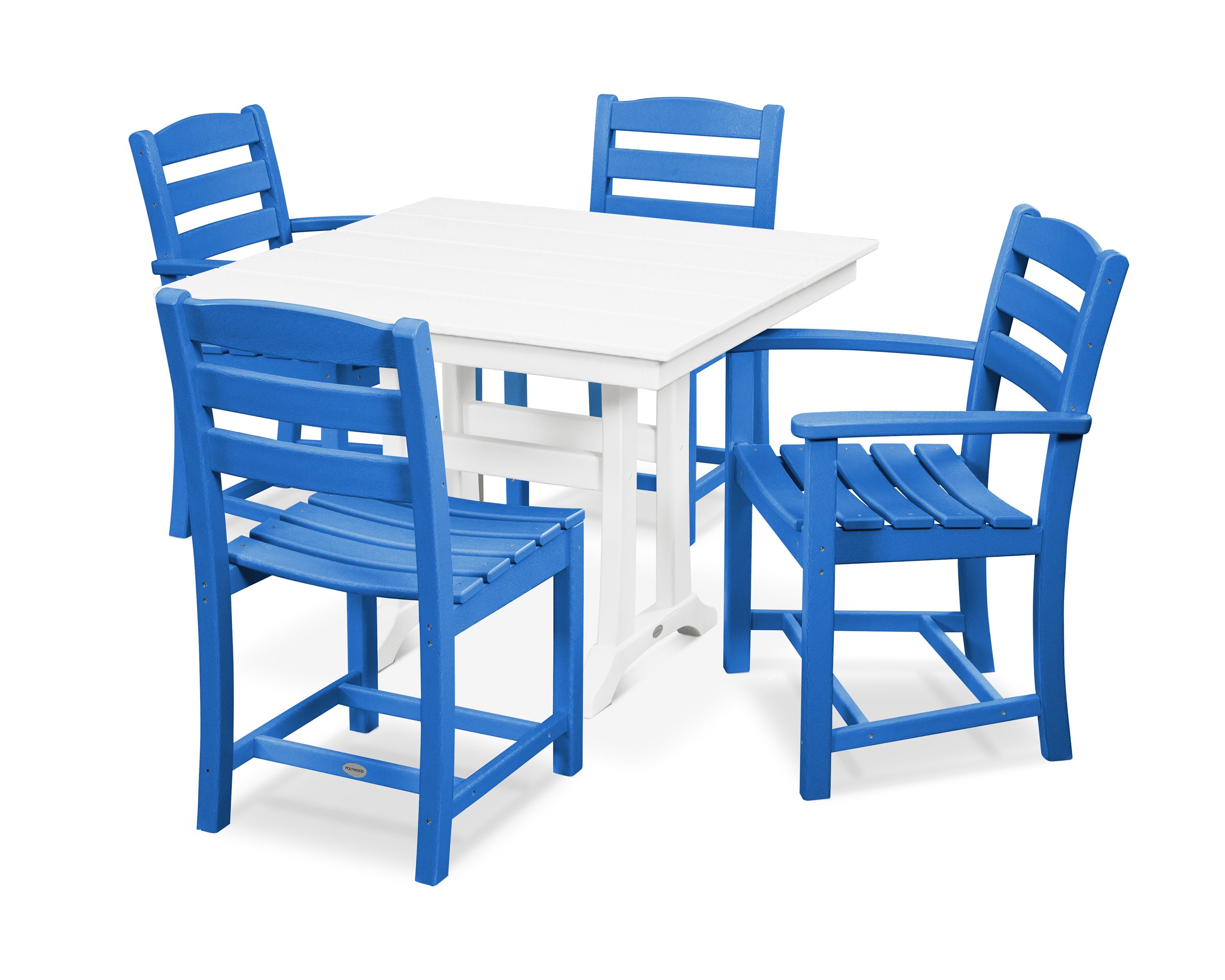 La Casa Café 5-Piece Farmhouse Dining Set with Trestle Legs