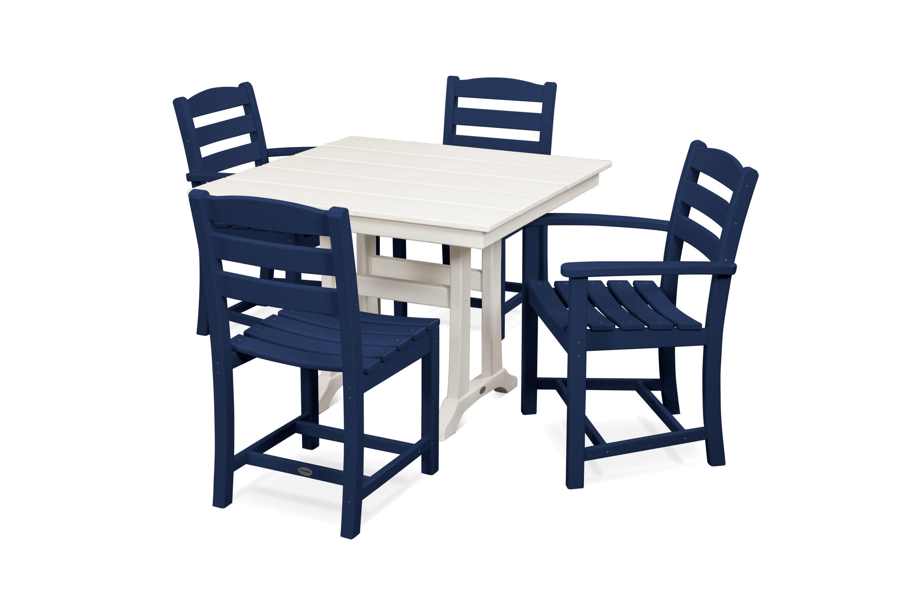La Casa Café 5-Piece Farmhouse Dining Set with Trestle Legs