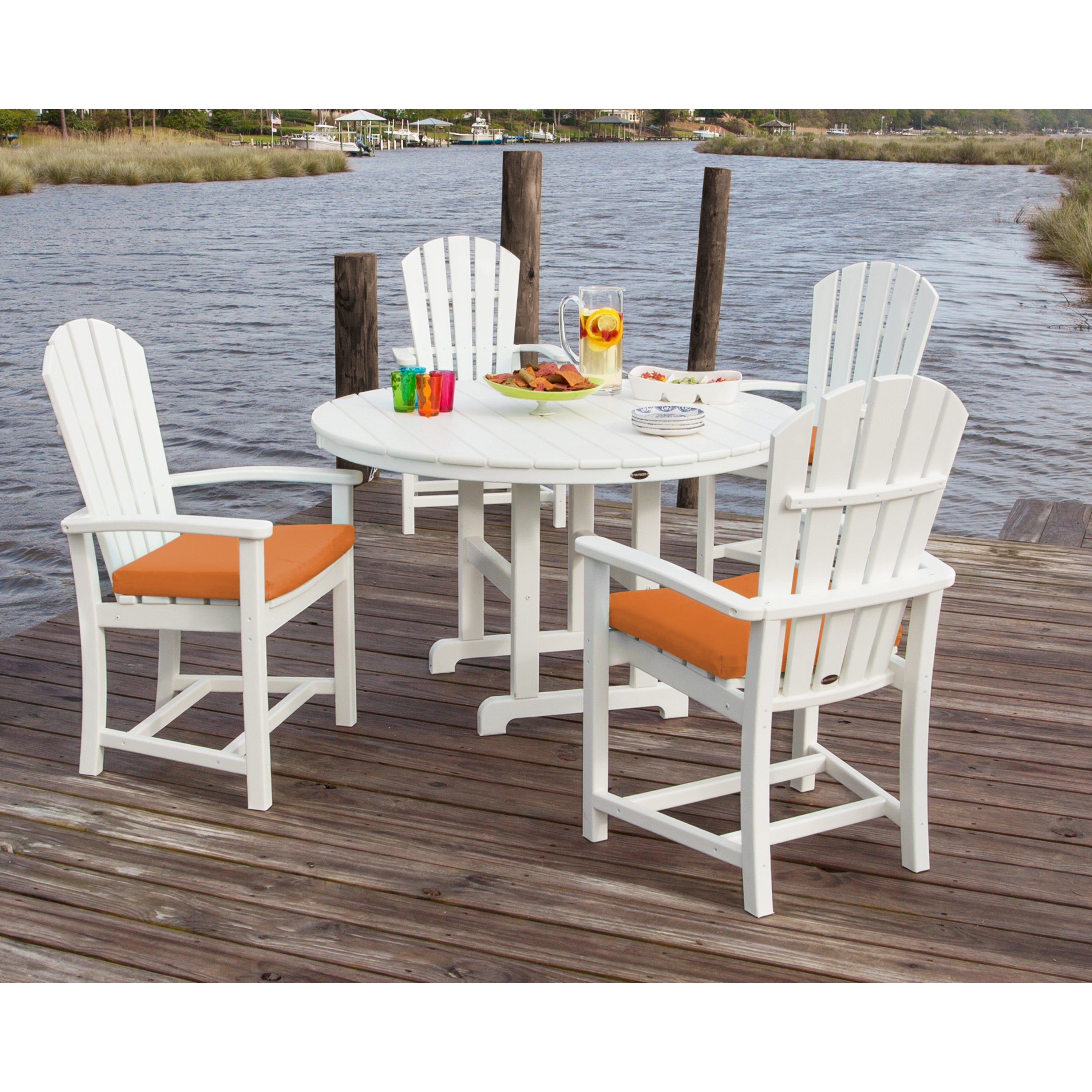 Palm Coast 5-Piece Round Farmhouse Dining Set