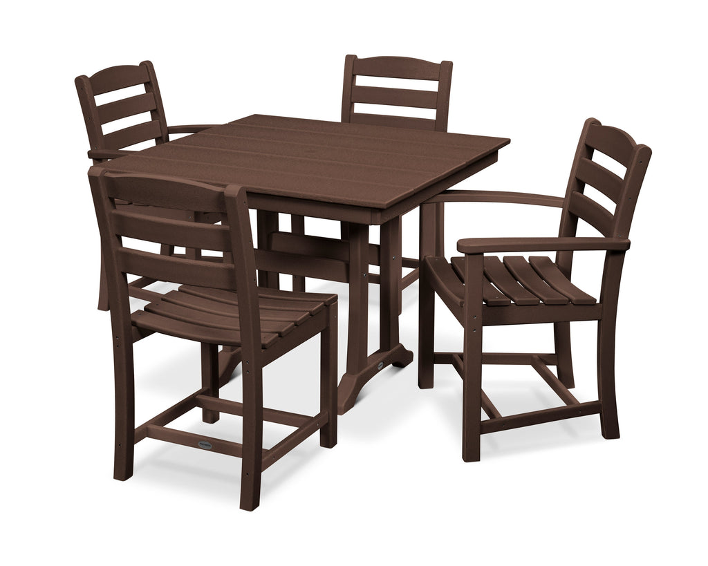La Casa Café 5-Piece Farmhouse Dining Set with Trestle Legs