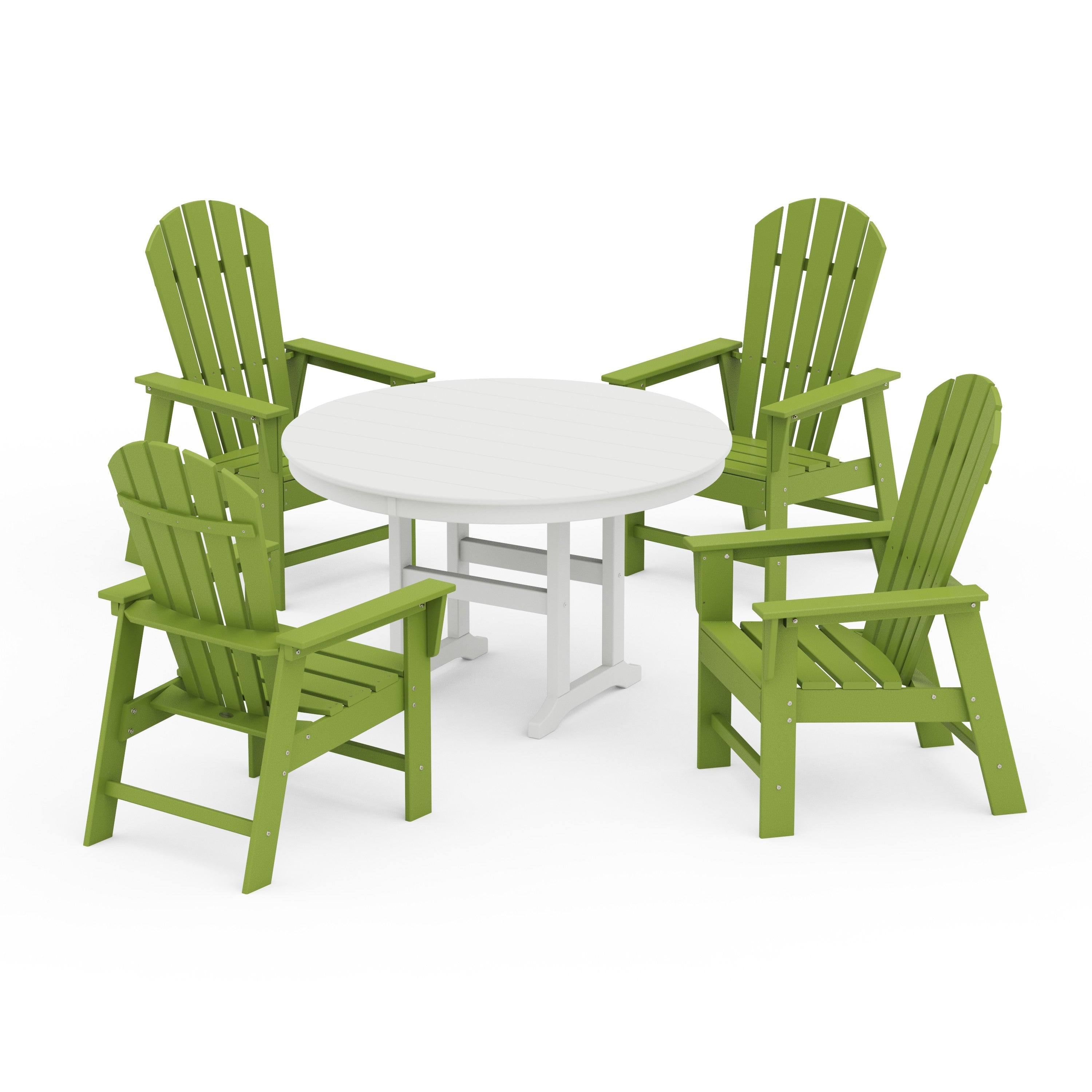 South Beach 5-Piece Round Farmhouse Dining Set