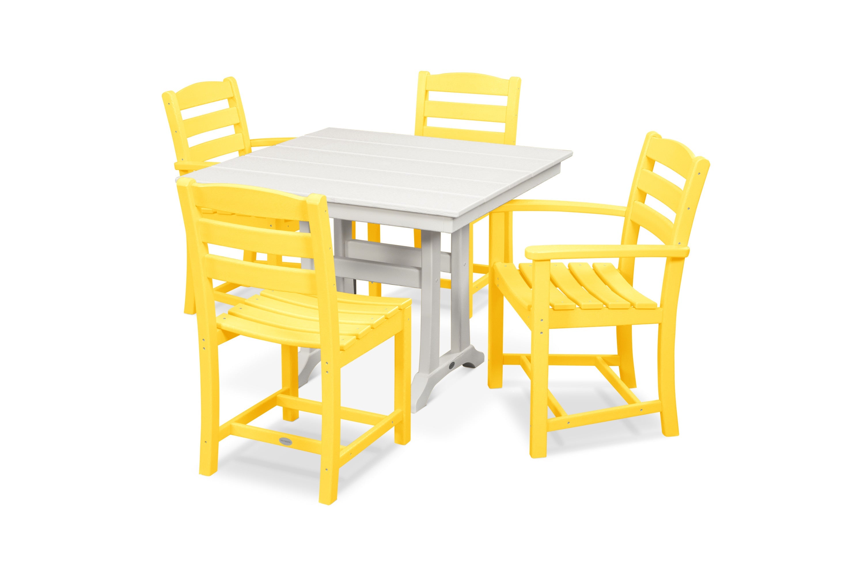 La Casa Café 5-Piece Farmhouse Dining Set with Trestle Legs