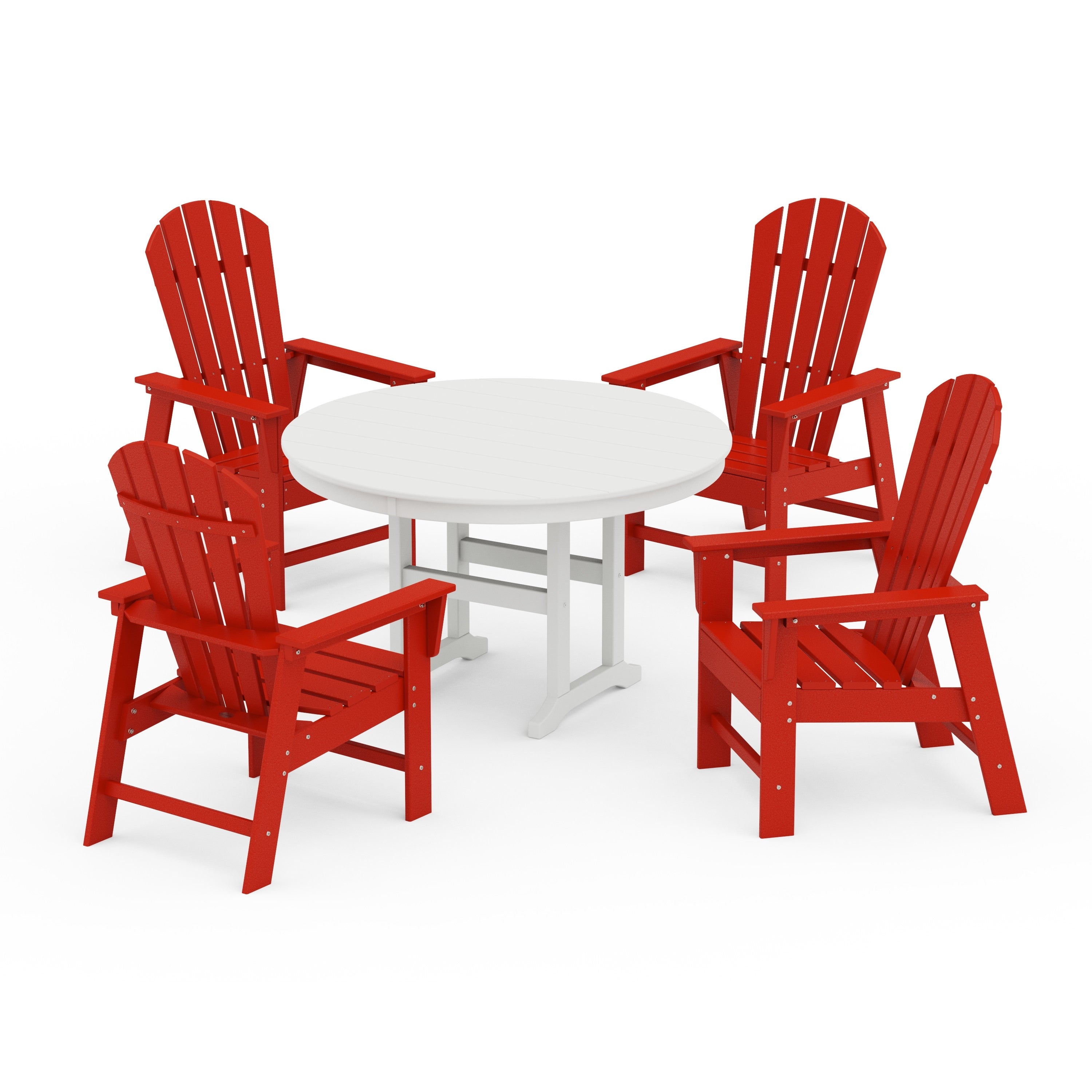 South Beach 5-Piece Round Farmhouse Dining Set