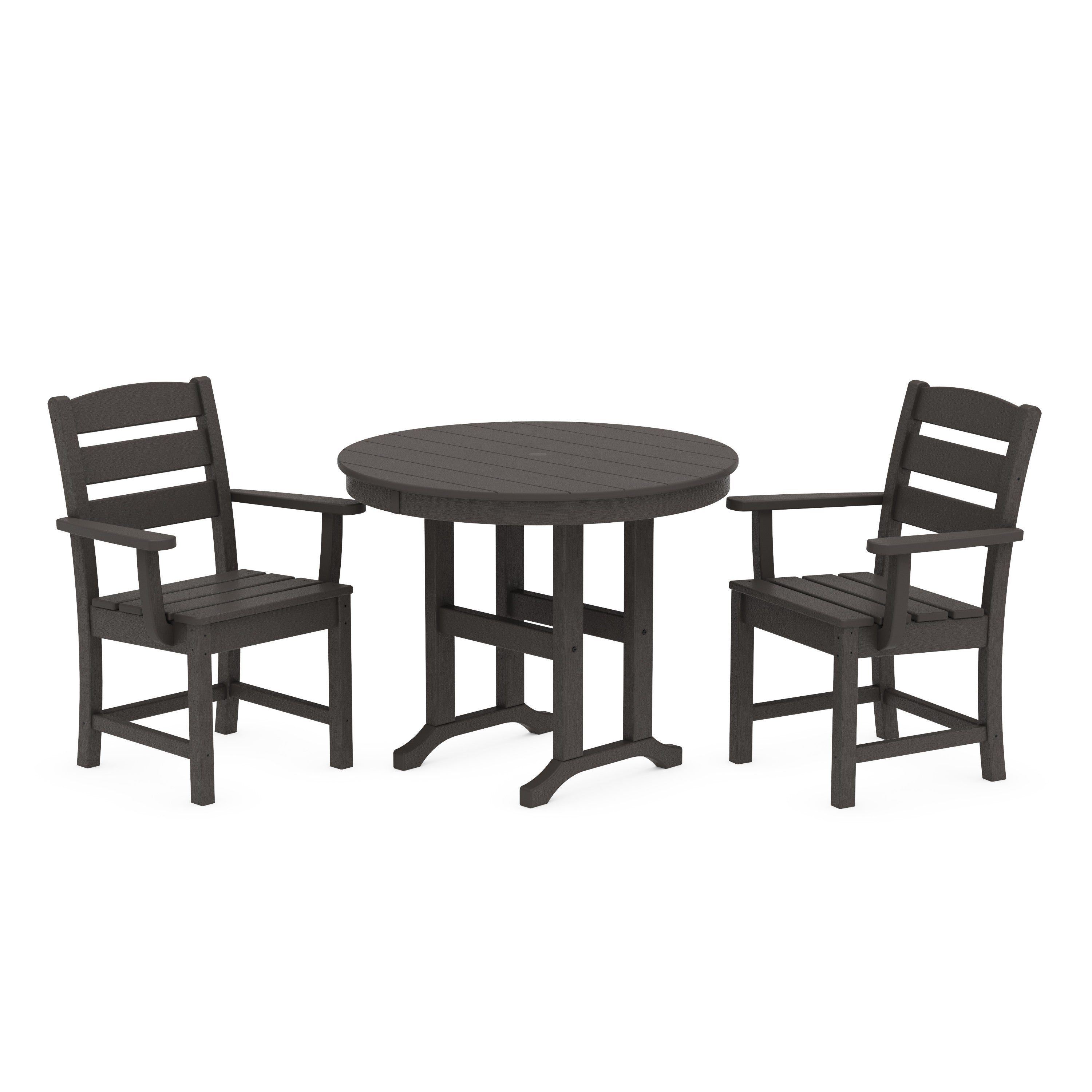 Lakeside 3-Piece Round Dining Set