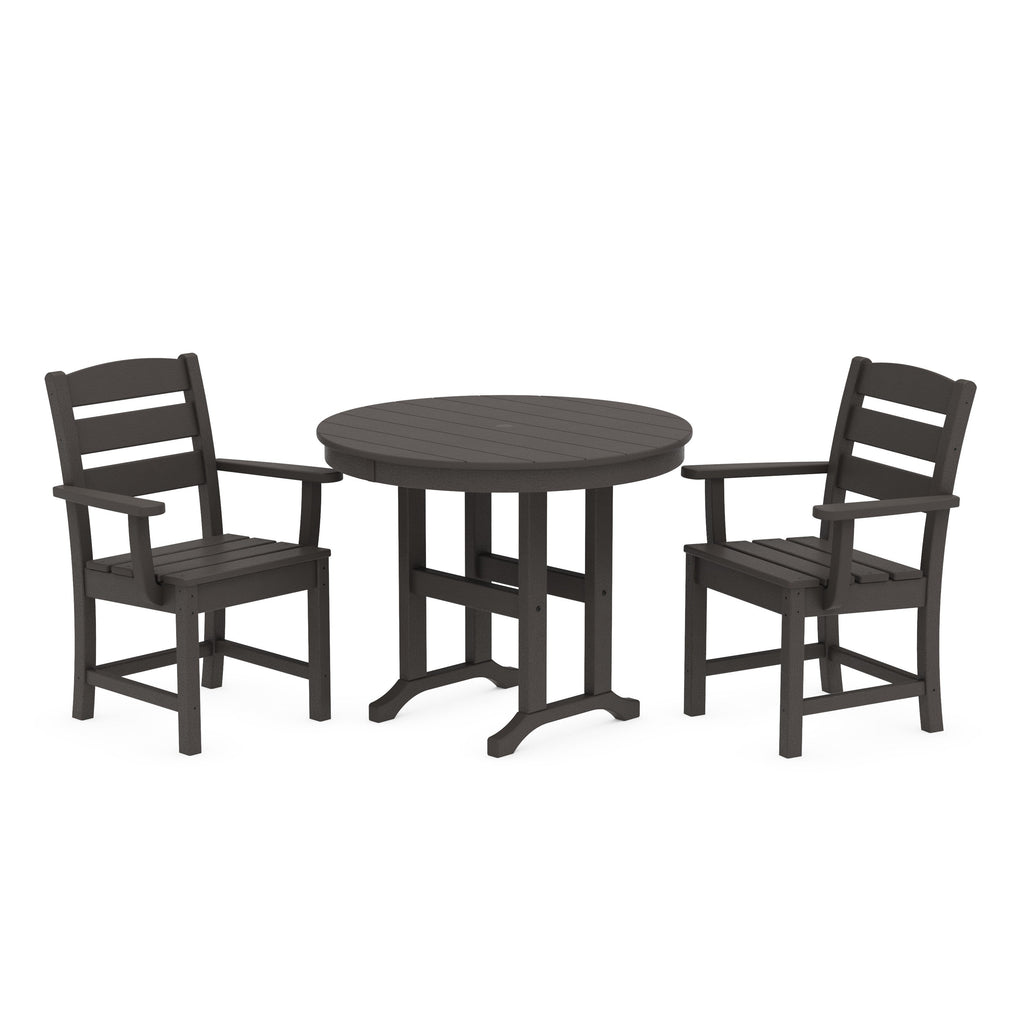 Lakeside 3-Piece Round Dining Set