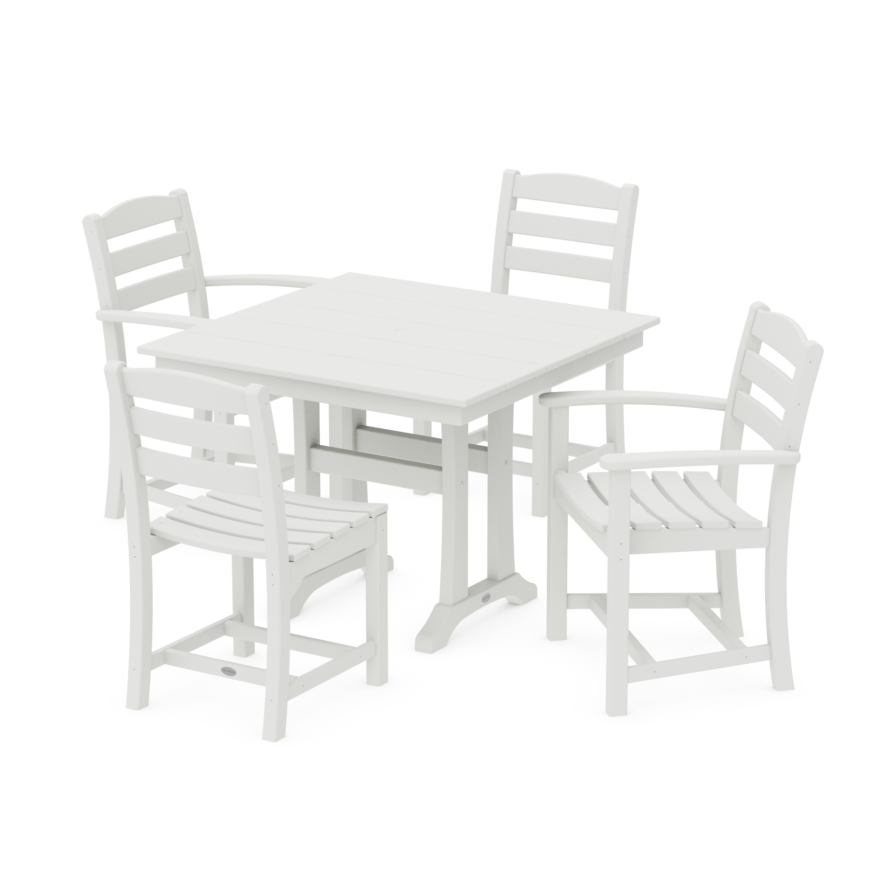 La Casa Café 5-Piece Farmhouse Dining Set with Trestle Legs