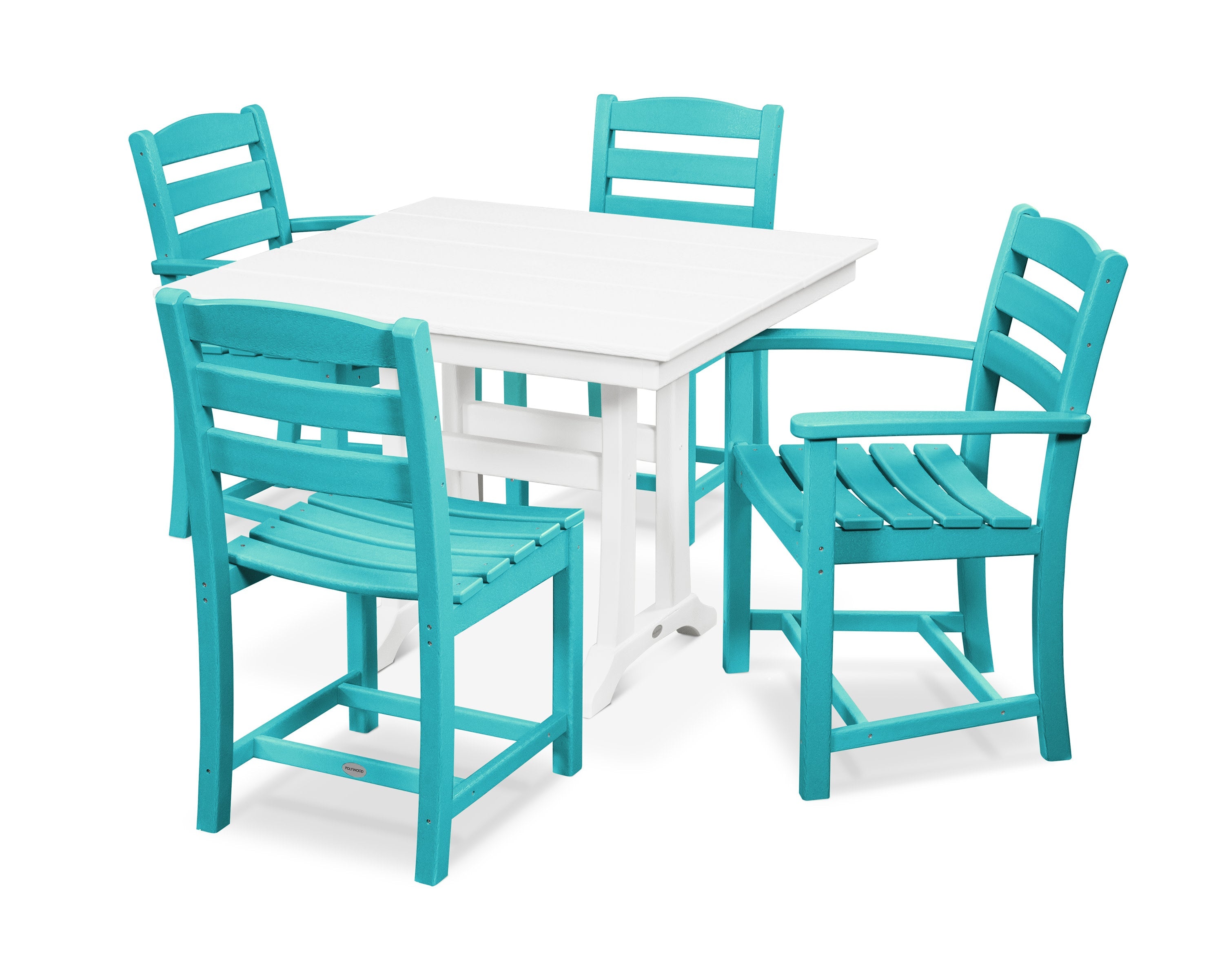 La Casa Café 5-Piece Farmhouse Dining Set with Trestle Legs