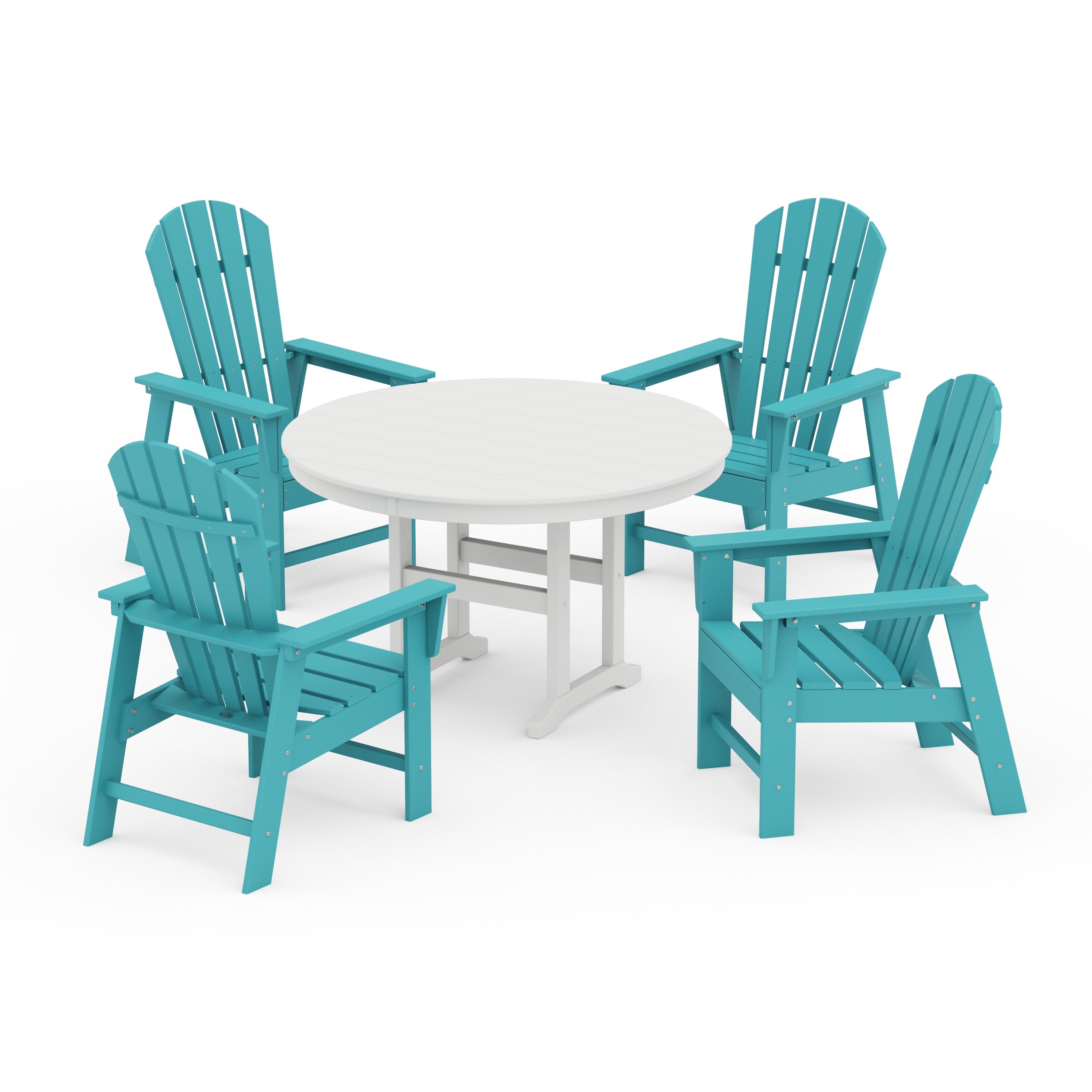 South Beach 5-Piece Round Farmhouse Dining Set