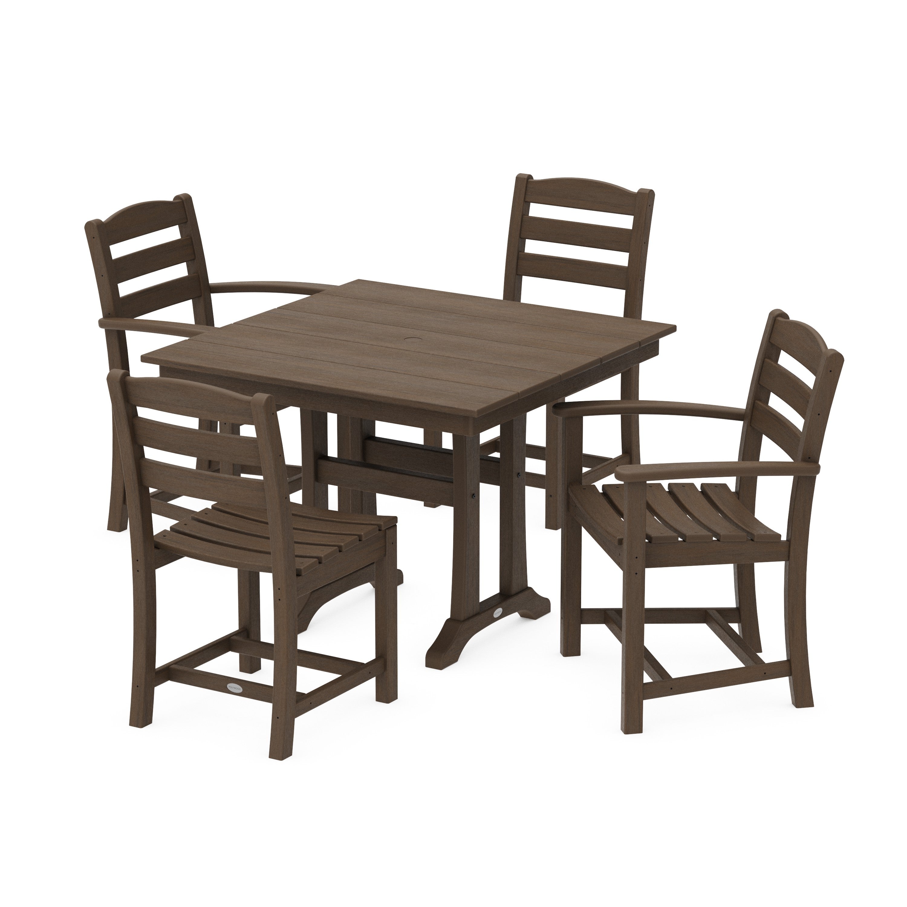 La Casa Café 5-Piece Farmhouse Dining Set with Trestle Legs