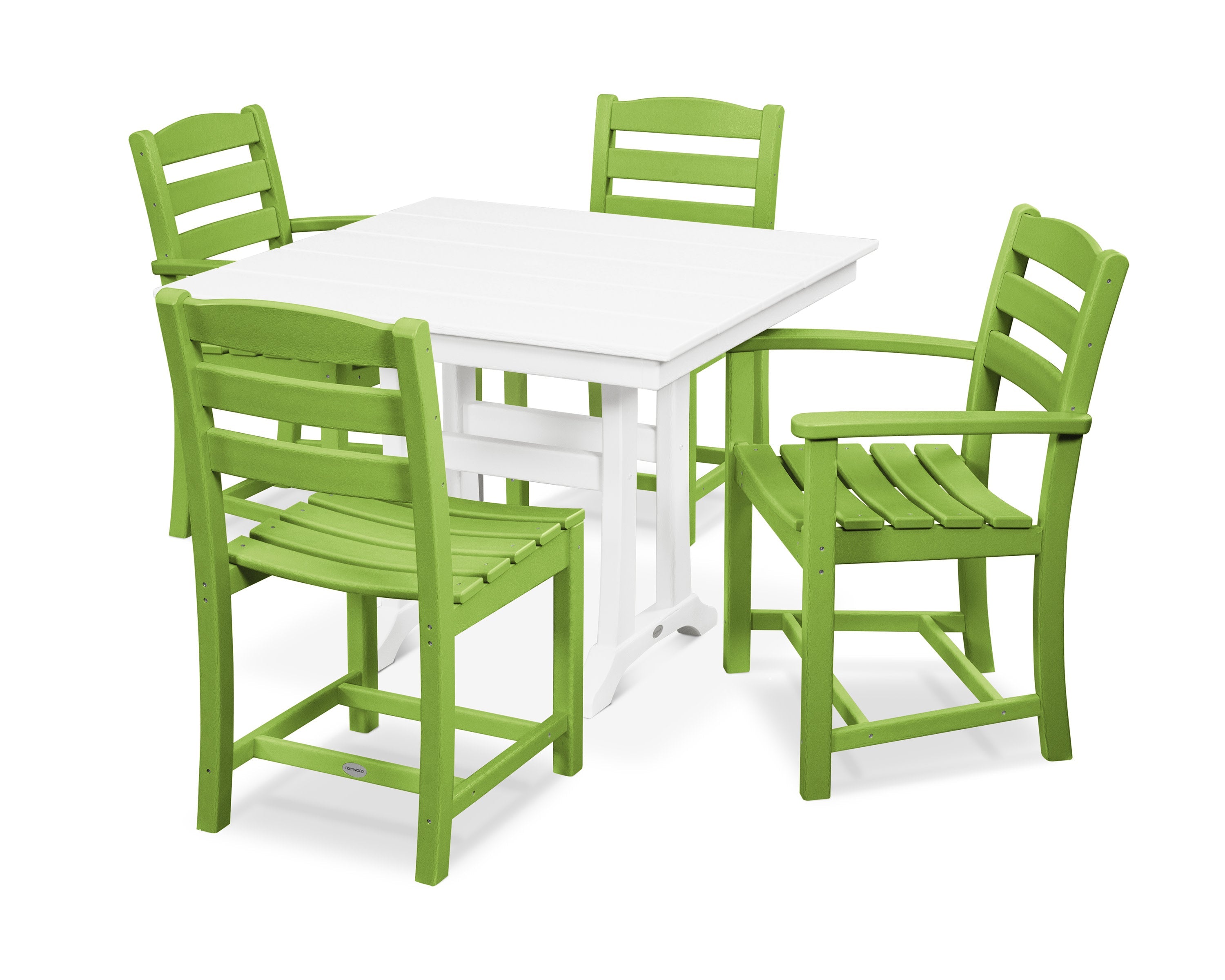 La Casa Café 5-Piece Farmhouse Dining Set with Trestle Legs