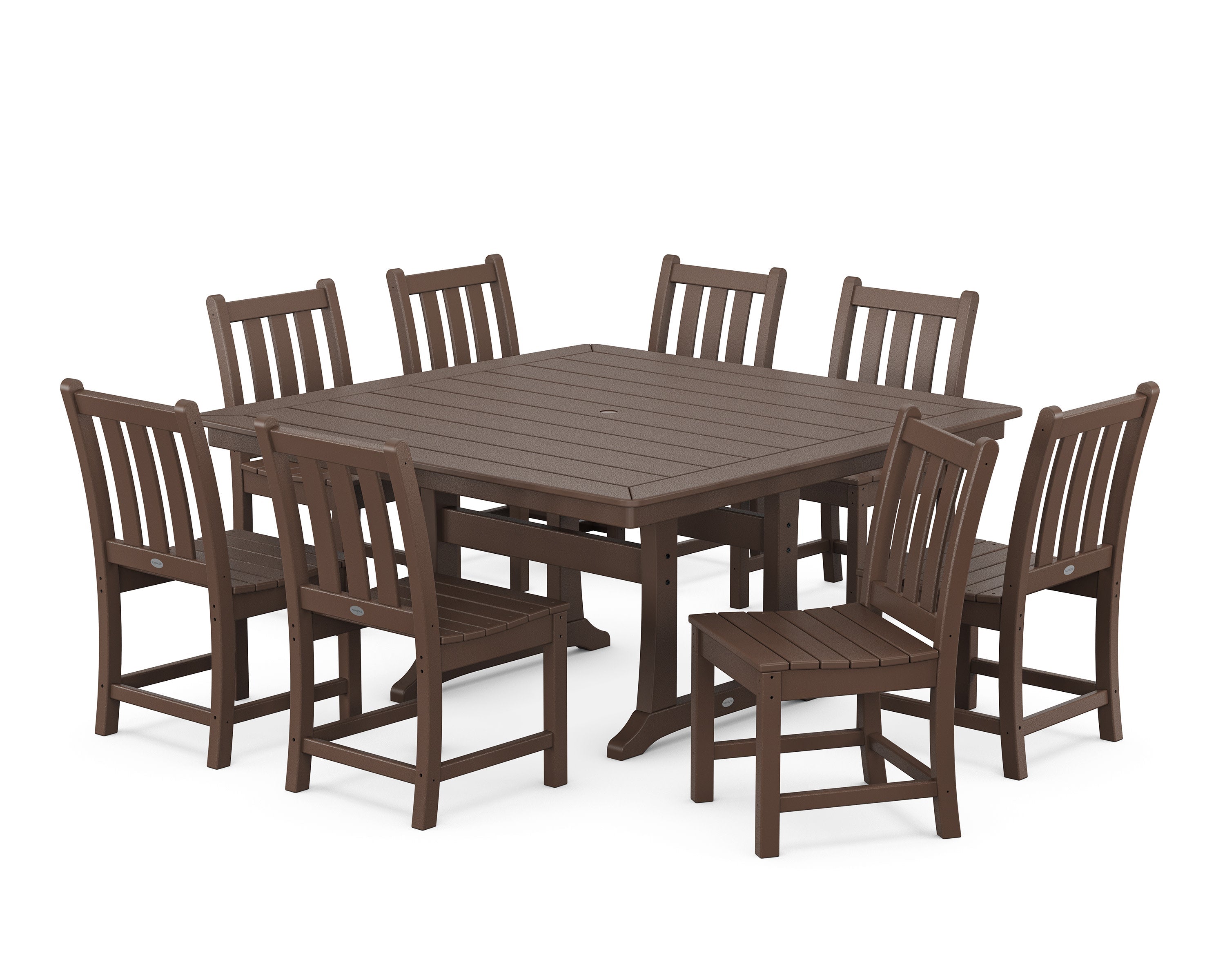 Traditional Garden 9-Piece Nautical Trestle Dining Set