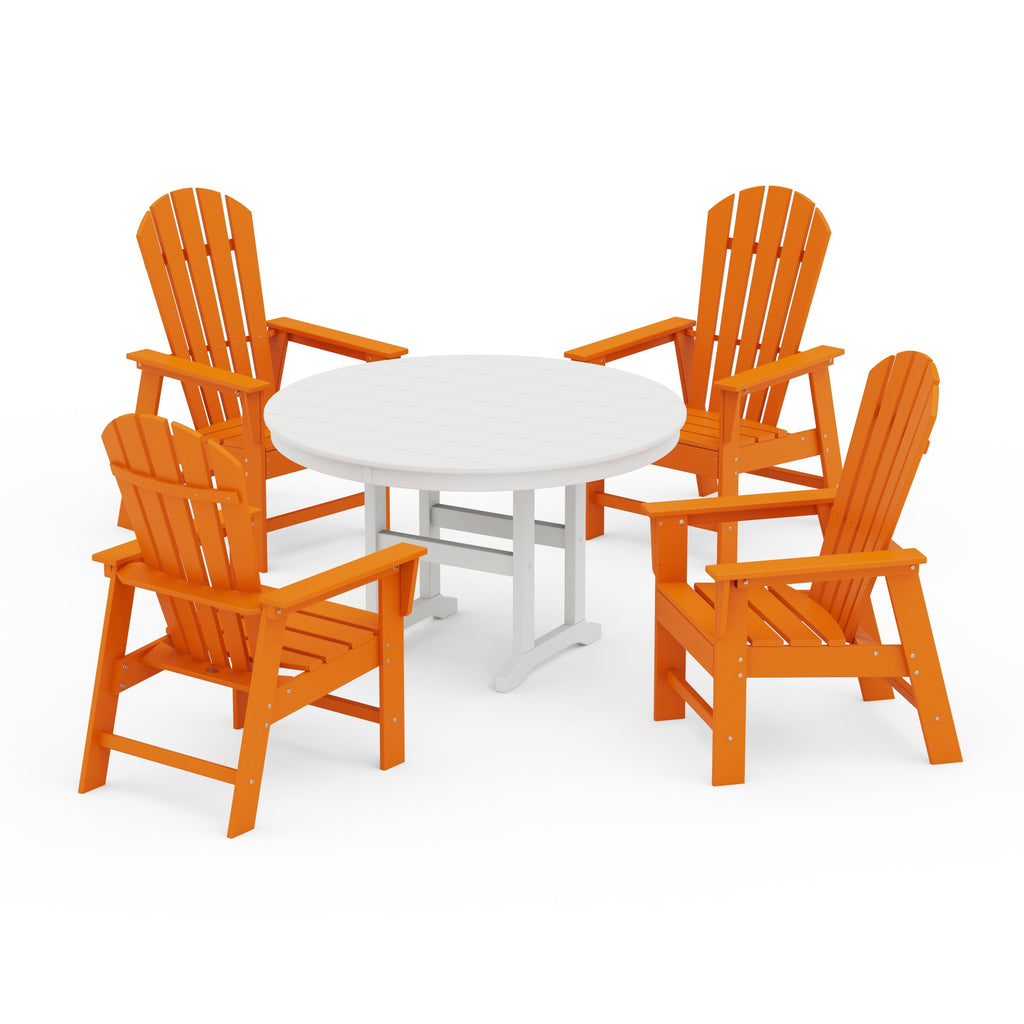 South Beach 5-Piece Round Farmhouse Dining Set