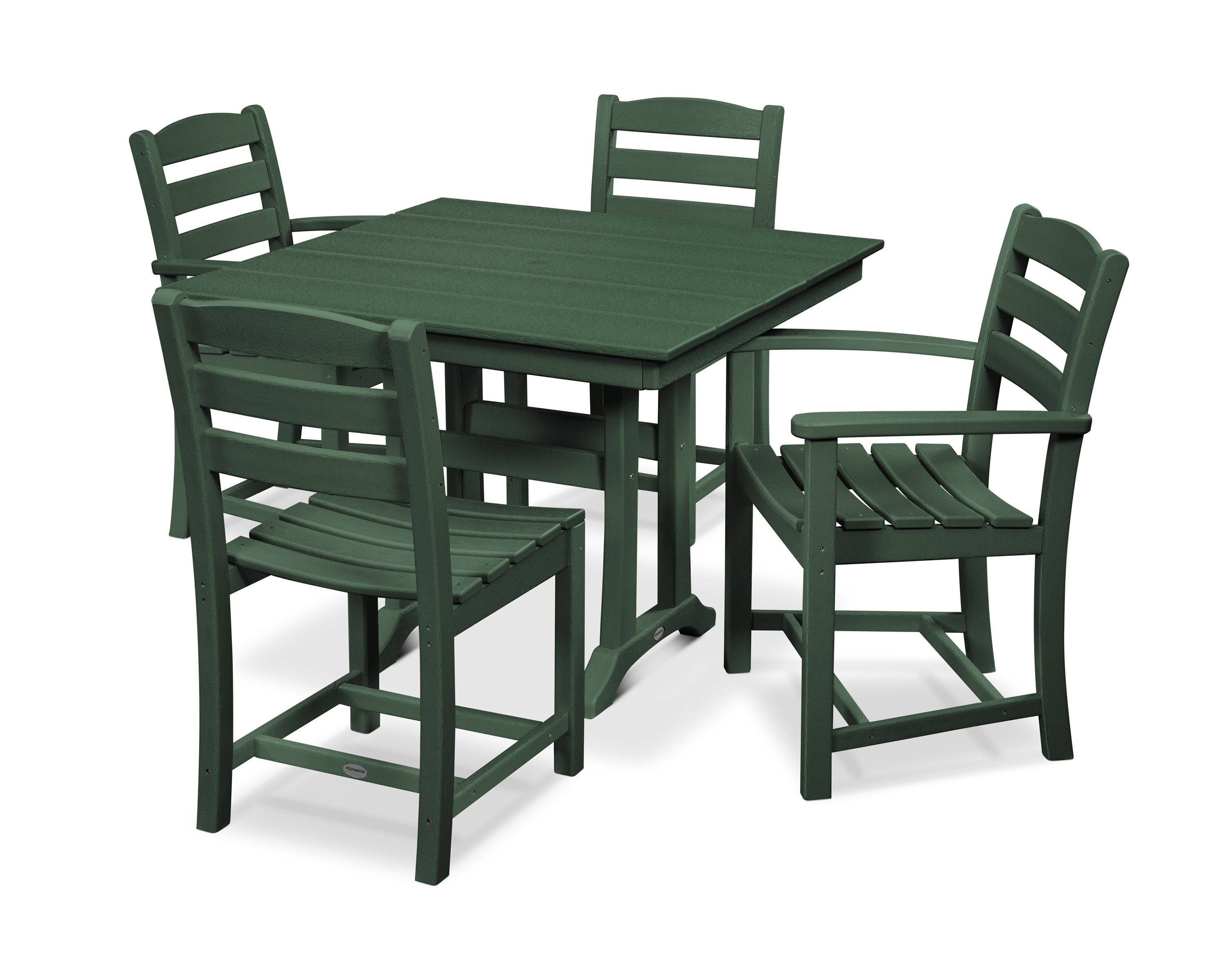 La Casa Café 5-Piece Farmhouse Dining Set with Trestle Legs