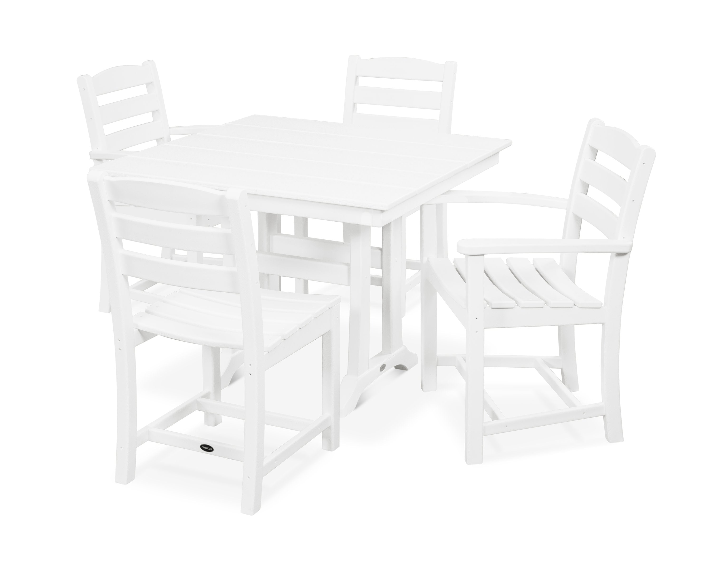 La Casa Café 5-Piece Farmhouse Dining Set with Trestle Legs