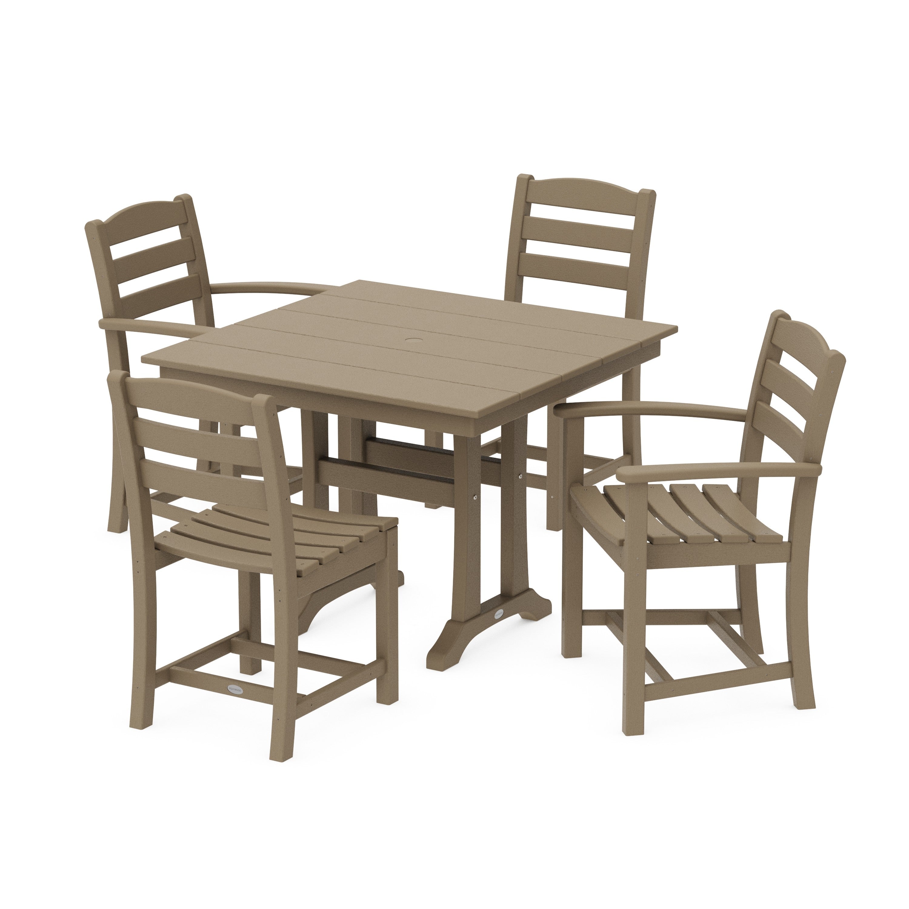 La Casa Café 5-Piece Farmhouse Dining Set with Trestle Legs