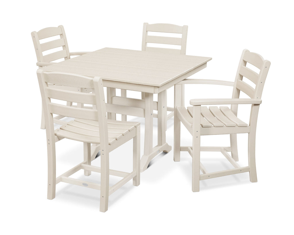 La Casa Café 5-Piece Farmhouse Dining Set with Trestle Legs