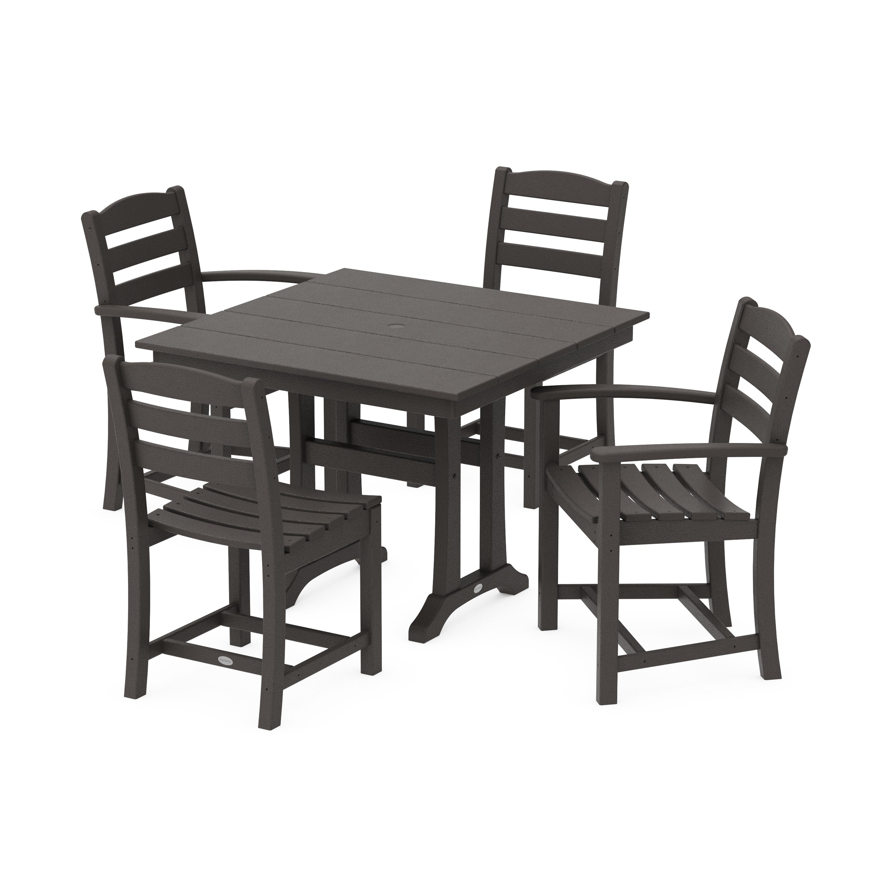 La Casa Café 5-Piece Farmhouse Dining Set with Trestle Legs